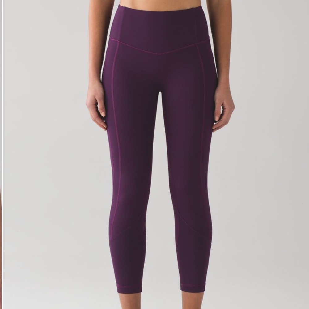 Lululemon All The Right Places Crop II Darkest Magenta Size 6